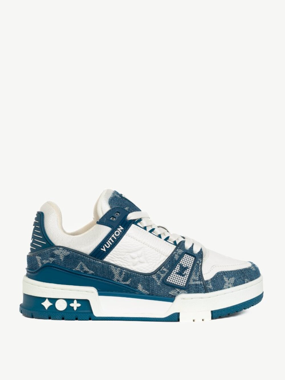 Louis Vuitton LV Trainer Bleu Monogram Denim & Monogram-Embossed Leather Sneaker